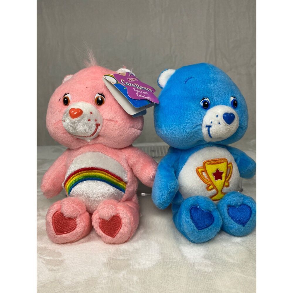 2 Care Bears 2004 Small Plush Toys‎ Cheer Bear Champ Bear